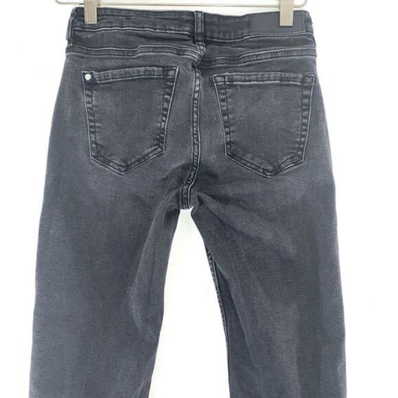 MANGO Alice Slim Fit Charcoal Skinny Jeans Size 2 Pants Black Mid Rise - Picture 5 of 6